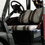 1982-99 Club Car DS - Red Dot Burgundy Black and White Seat Cover