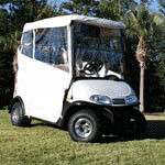 EZGO MPT-Workhorse 1200 - Red Dot 3-Sided White Over-The-Top Soft Enclosure