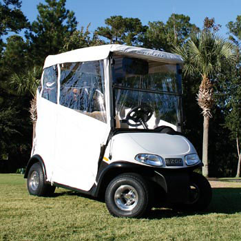 BuggiesUnlimited.com; Club Car Carryall - Red Dot 3-Sided White Over-The-Top Soft Enclosure