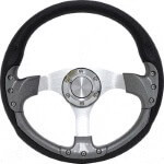 1975-Up EZGO - GTW Pursuit 14 Inch Carbon-Fiber Steering Wheel with Adapter