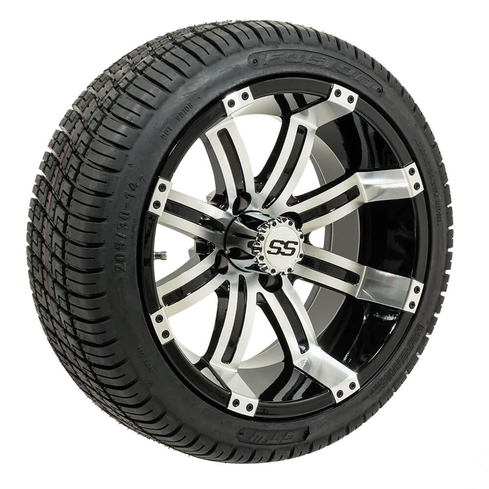 Set Of (4) 14 Inch Gtw Tempest Wheels Mounted On Fusion Street Tires