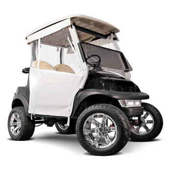 BuggiesUnlimited.com; 2000-Up Club Car DS 2-Passenger - RedDot Ultra Seal White 3-Sided Track-Style Enclosure