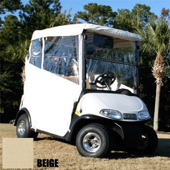 BuggiesUnlimited.com; 2008-Up EZGO RXV w/  New Style Factory Top - RedDot Beige 3-Sided Over-The-Top Enclosure