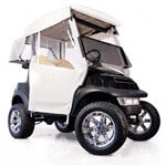 2008-Up EZGO RXV w/  Old Style Top - RedDot White 3-Sided Over-The-Top Straight Back Enclosure