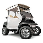 2008-Up EZGO RXV - Red Dot 3-Sided White Straight Back Track Style Soft Enclosure