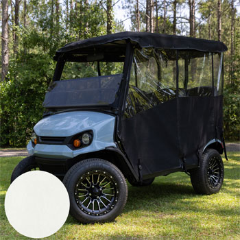BuggiesUnlimited.com; EZGO Liberty 4-Passenger - RedDot White 3-Sided Over-the-Top Enclosure