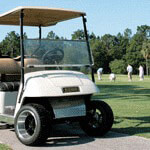 2014-Up EZGO T48 2+2 - RedDot Tinted Bolt-On Folding Windshield