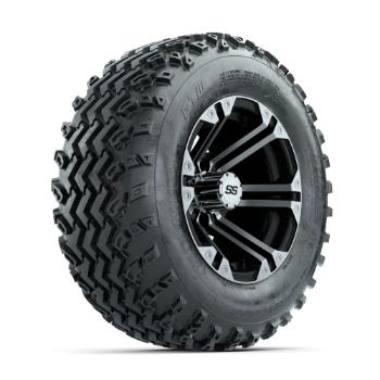 BuggiesUnlimited.com; GTW Specter Machined/ Black 12 in Wheels with 23x10.00-12 Rogue All Terrain Tires – Set of 4