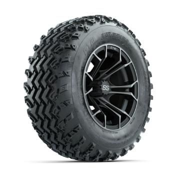 BuggiesUnlimited.com; GTW Spyder Machined/ Grey 12 in Wheels with 23x10.00-12 Rogue All Terrain Tires – Set of 4