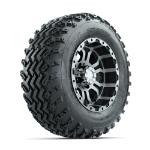 GTW Omega Machined/ Black 12 in Wheels with 23x10.00-12 Rogue All Terrain Tires – Set of 4