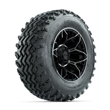 BuggiesUnlimited.com; GTW Stellar Machined/ Black 12 in Wheels with 23x10.00-12 Rogue All Terrain Tires – Set of 4