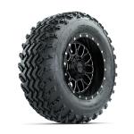 GTW Helix Machined/ Black 12 in Wheels with 23x10.00-12 Rogue All Terrain Tires – Set of 4