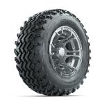 GTW Spyder Silver 12 in Wheels with 23x10.00-12 Rogue All Terrain Tires – Set of 4