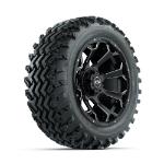 GTW Raven Ball Milled/ Matte Black 14 in Wheels with 23x10.00-14 Rogue All Terrain Tires – Set of 4