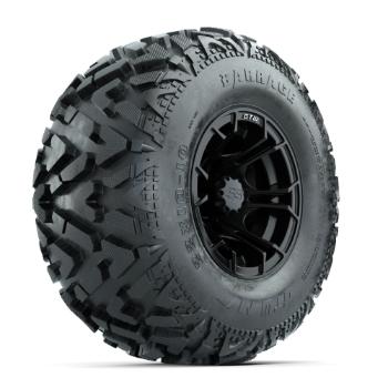BuggiesUnlimited.com; GTW Spyder Matte Black 10 in Wheels with 22x10-10 Barrage Mud Tires – Set of 4