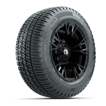 BuggiesUnlimited.com; GTW&reg; Vandal Matte Black Machined 12 in Wheels with 215-50-R12 Fusion SR Tires - Set of 4