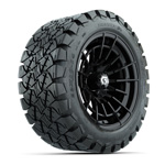 GTW&reg; Boost Gloss Black 14 in Wheels with 22x10-14 Timberwolf All-Terrain Tires - Set of 4