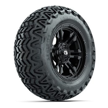 BuggiesUnlimited.com; GTW&reg; Shogun Gloss Black 14 in Wheels with 23x10-14 Predator All-Terrain Tires - Set of 4