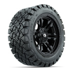 GTW&reg; Shogun Gloss Black 14 in Wheels with 22x10-14 Timberwolf All-Terrain Tires - Set of 4