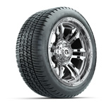 GTW&reg; Shogun Chrome 14 in Wheels with 205-30-14 Fusion Street Tires - Set of 4