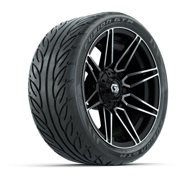 BuggiesUnlimited.com; GTW® Stealth Gloss Black Machined 14 in Wheels with 205-40-14 Fusion GTR Street Tires - Set of 4