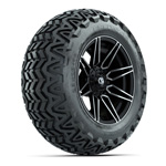 GTW&reg; Stealth Black Machined 14 in Wheels with 23x10-14 Predator All-Terrain Tires - Set of 4