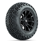 GTW&reg; Diablo Black Machined 14 in Wheels with 23x10-14 Predator All-Terrain Tires - Set of 4