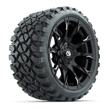 BuggiesUnlimited.com; GTW® Diablo Gloss Black Machined 15 in Wheels with 23x10-R15 Nomad All-Terrain Tires-Set of 4