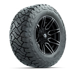 GTW&reg; Stealth Black/ Machined 12 in Wheels with 23x10.00-R12 Maverick All-Terrain Tires – Set of 4