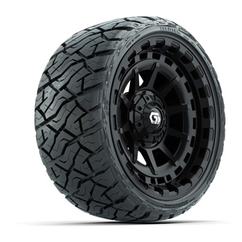 BuggiesUnlimited.com; GTW Barricade Gloss Black 14 in Wheels with 205/ 35-R14 Maverick Low-Profile A/ T Tires – Set of 4