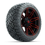 GTW Stealth Gloss Black/ Red 14 in Wheels with 23x10.00-R14 Maverick All-Terrain Tires – Set of 4