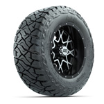 GTW Vortex Matte Black/ Machined 12 in Wheels with 23x10.00-R12 Maverick All-Terrain Tires – Set of 4
