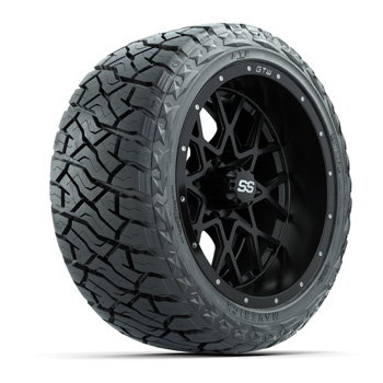 BuggiesUnlimited.com; GTW Vortex Matte Black 14 in Wheels with 23x10.00-R14 Maverick All-Terrain Tires – Set of 4