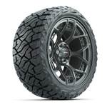 GTW&reg; Flow Form Evolution Gunmetal 15 in Wheels with 23x10.00-15 Maverick A/ T Tires – Set of 4