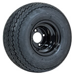 GTW Topspin Tire with Steel Black Wheel - 8 Inch