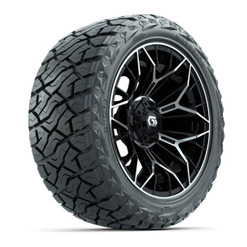 BuggiesUnlimited.com; GTW® Stellar Black/ Machined 15 in Wheels with 23x10.00-R15 Maverick All-Terrain Tires – Set of 4