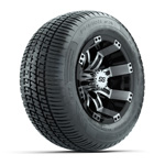 GTW Tempest Black/ Machined 10 in Wheels with 205/ 50-R10 Fusion S/ R Street Tires - Set of 4