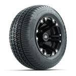 GTW Specter Matte Black 10 in Wheels with 205/ 50-R10 Fusion S/ R Steel Belt Street Tires - Set of 4