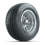 GTW Medusa Silver/ Machined 10 in Wheels with 205/ 50-R10 Fusion S/ R Street Tires - Set of 4