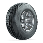 GTW Godfather Chrome 10 in Wheels with 205/ 65-R10 Fusion S/ R Steel Belt Street Tires - Set of 4