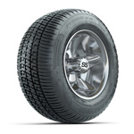 GTW Godfather Chrome 10 in Wheels with 205/ 50-R10 Fusion S/ R Steel Belt Street Tires - Set of 4