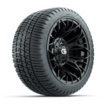 GTW&reg; Stellar Black 12 in Wheels with 205/ 30-12 Fusion Street Tires - Set of 4