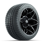 GTW&reg; Stellar Black/ Machined 12 in Wheels with 205/ 30-12 Fusion Street Tires - Set of 4