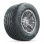GTW&reg; Stellar Chrome 12 in Wheels with 255/ 55-R12 Fusion GTR Steel Belted Street Tires - Set of 4