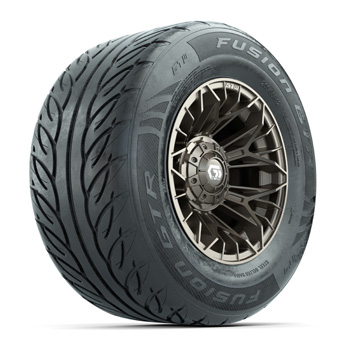 BuggiesUnlimited.com; GTW&reg; Stellar Matte Bronze 12 in Wheels with 255/ 55-R12 Fusion GTR Street Tires - Set of 4