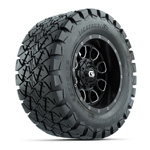 GTW&reg; Volt Black/ Machined 12 in Wheels with 22X10-12 Timberwolf All-Terrain Tires - Set of 4