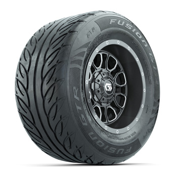 BuggiesUnlimited.com; GTW&reg; Volt Gunmetal 12 in Wheels with 255/ 55-R12 Fusion GTR Steel Belted Street Tires - Set of 4