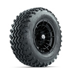 GTW Boost Gloss Black 12 in Wheels with 23X10.00-12 Rogue All-Terrain Tires - Set of 4
