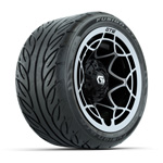 GTW&reg; Nexus Black/ Silver12 in Wheels with 215/ 40-R12 Fusion GTR Street Tires - Set of 4