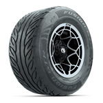 GTW&reg; Nexus Black/ Silver 12 in Wheels with 255/ 55-R12 Fusion GTR Street Tires - Set of 4